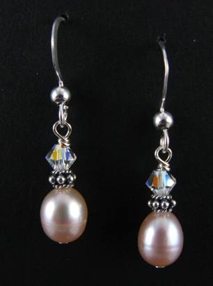 Classic Pink Pearl Earrings-