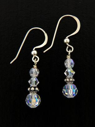 Small Drop Clear Earrings-Small Drop Clear Earrings