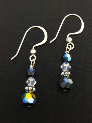 Small Drop Jet Earrings-Small Drop Jet Earrings