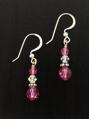 Small Drops in Rose-Small drop earrings in rose