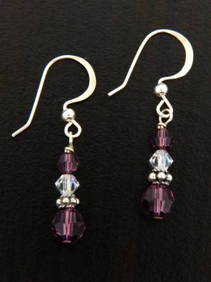Small Drop Earrings Amethyst-Small drop earrings in amethyst 