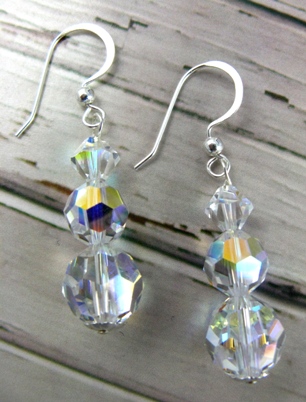 Trio Crystal Earrings-Crystal earrings