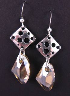 Gala Earrings-handmade jewelry, earrings, sterling silver, swarovski crystals, french earwires, pierced earrings, golden shadow