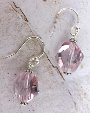 Cosmic Light Amethyst Earrings-Cosmic swarovski crystal earrings in light amethyst