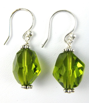 Cosmic Olivine Earrings-Cosmic olivine swarovski crystals earrings