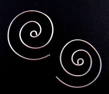 Spiral Earrings-Spiral sterling silver earrings