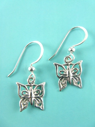 Butterfly Earrings-Butterfly earrings, sterling silver earrings
