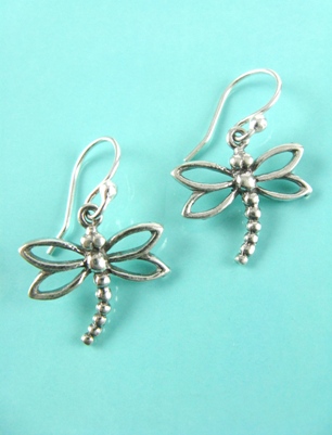 Dragonfly Earrings-Dragonfly earrings, sterling silver earrings