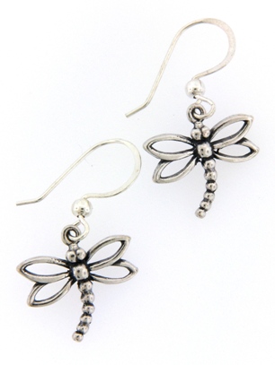 Dragonfly Earrings-Dragonfly earrings, sterling silver earrings