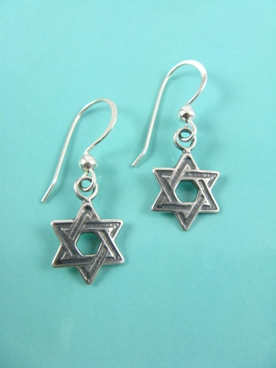 Jewish Star of David Earrings-Star of David earrings, judaic jewelry, judaicia earrings