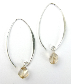 Marque Earrings w/ Golden Shadow-handmade swarovski crystals earrings