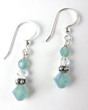 Small Drops in Pacific Opal-Pacific Opal swarovski crystals Earrings