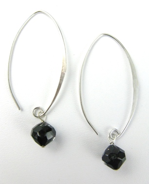Marque Earring w/ Jet Black-Swarovski crystals earrings