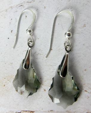 Baroque Earrings in Black Diamond-swarovski crystal earrings