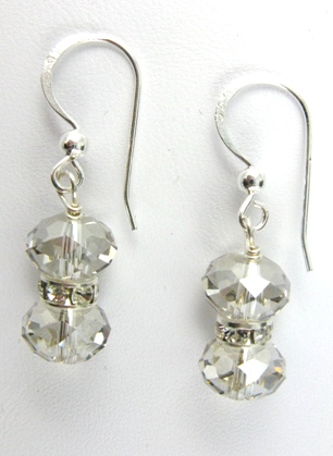 Silver Shadow Earrings-Swarovski Crystals silver shadow earrings in sterling silver