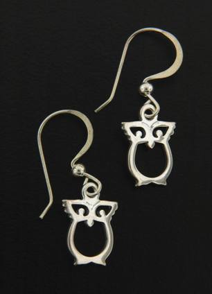 Owl Earrings-Sterling Silver Owl Earrings