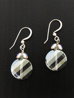 Twist Earrings-Silver crystal Twist Earrings
