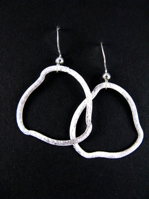 Brushed Silver Earrings-brushed sterling silver earrings