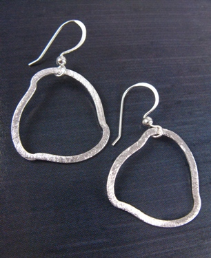 Brushed Silver Earrings-brushed sterling silver earrings