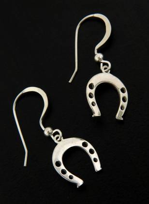 Lucky Horseshoe Earrings-Sterling Silver Lucky Horseshoe Earrings