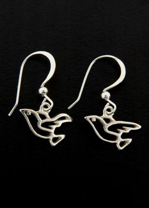 Bird Earrings-sterling silver bird earrings