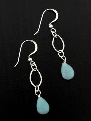 Amazonite Pear Drop Earrings-Amazonite Pear Earrings