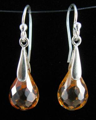 CZ Pear Drop-cubic zirconia earrings, cz earrings