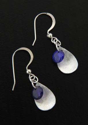 CZ Petal Drops in Amethyst-CZ Petal Drops in Amethyst