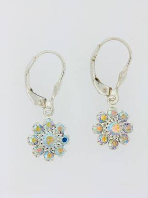 Crystal Flower in Clear AB-Crystal Flower in Clear AB in leverback