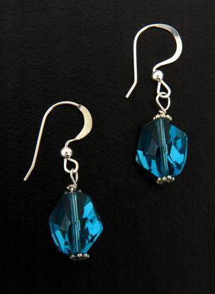 Cosmic Indicolite Earrings-Swarovski crystal earrings, Cosmic earrings
