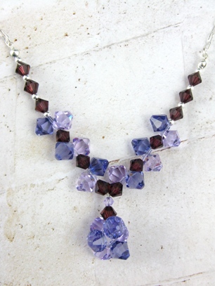 Fancy Necklace in purple-Swarovski Crystals necklace