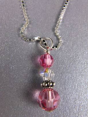 Rose Drop Necklace-swarovski crystal necklace