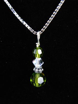 Olivine Drop-Olivine swarovski crsytal necklace