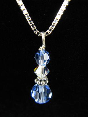 Lt. Sapphire Necklace-Light sapphire swarovski crystal necklace