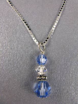 Lt. Sapphire Necklace-Light sapphire swarovski crystal necklace