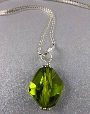 Cosmic Olivine Necklace-Cosmic necklace, swarovski crystal necklace