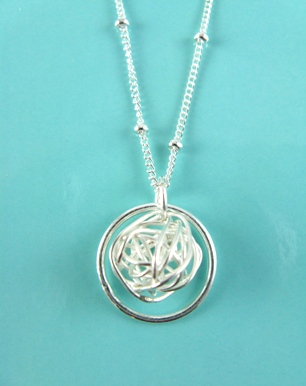 Round Mesh w/ Ring Necklace-Round Mesh w/ Ring Necklace