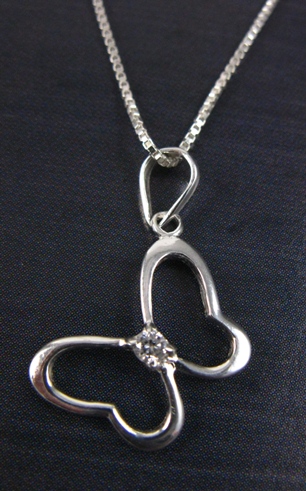 Butterfly W/ CZ Necklace-Butterfly necklace w/ CZ