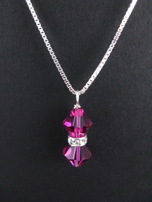 Duo  Fuchsia Necklace-