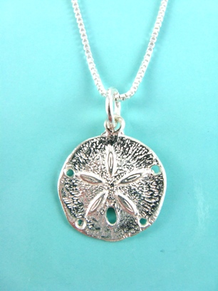 Sand Dollar Necklace-Sand Dollar Sterling Silver Necklace