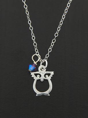 Owl Necklace-Sterling Silver Owl Necklace