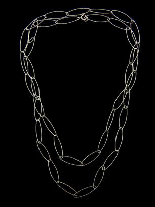 Long Oval Diamond Cut Necklace-Long Oval Diamond Cut Necklace