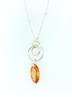Swirly CZ Champagne-CZ necklaces
