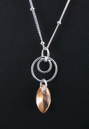 Swirly CZ Champagne-CZ necklaces