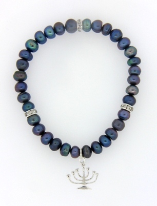 Menorah Pearl Bracelet-Menorah Pearl Bracelet