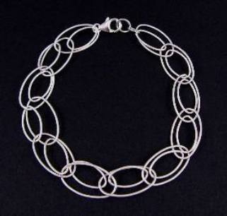 Matte Silver Bracelet-sterling silver bracelets, wholesale bracelets, link bracelets