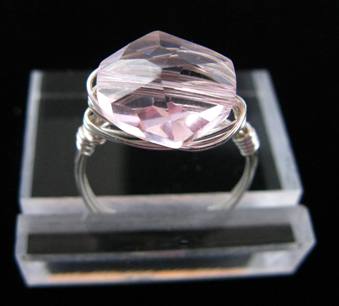 Cosmic Ring - Lt Amethyst-swarovski crystal rings, beaded rings, sterling silver, bling rings