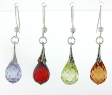 CZ Pear Drop in Peridot-CZ Earrings in Peridot