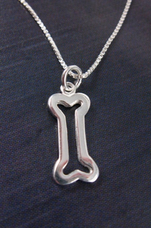 Dog Bone Necklace- Wholesale Sterling Silver Dog Bone Necklace by Sosie Designs Jewelry