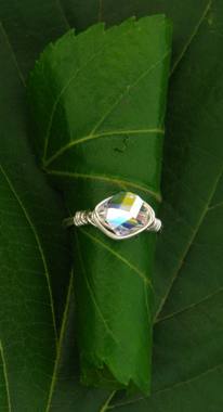 Helix Ring in Clear AB-Wholesale handmade sterling silver wire-wrapped crystal rings